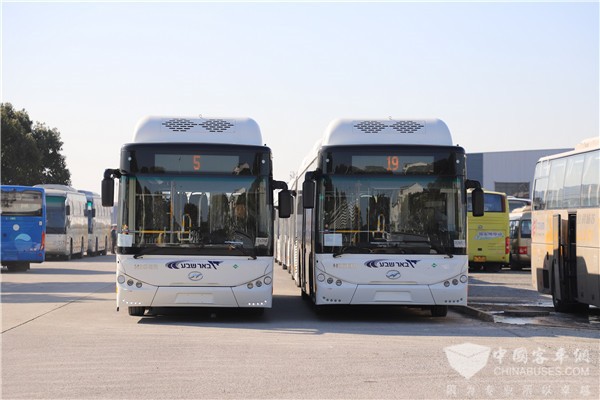 “一帶一路”再發(fā)力! 蘇州金龍31輛天然氣公交車遠航以色列
