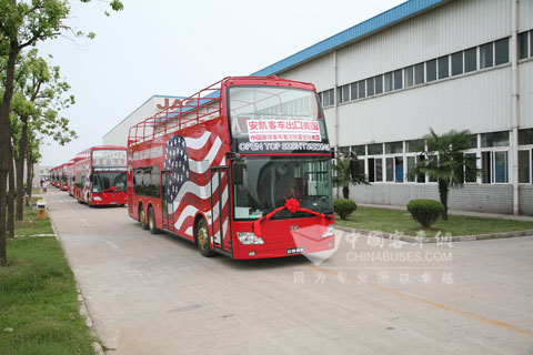 安凱HFF6120GS-3成為我國(guó)首次批量出口美國(guó)的豪華客車