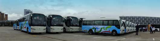金旅150臺(tái)純電動(dòng)客車為青運(yùn)會(huì)提供交通保障服務(wù)
