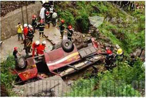 2007年4月23日一輛“渝B64487”客車因搶車道超速行駛墜落十幾米的橋下，致使22人當場死亡，10人不同程度受傷。