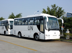 大金龍開出聯(lián)合國維和部隊專用客車
