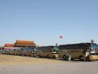遠(yuǎn)看金旅客車(chē)車(chē)隊(duì)
