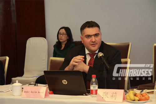 Al-Kifah Motors公司總經(jīng)理Abdel Karim Awwad出席“第九屆影響中國客車業(yè).中國客車海外市場發(fā)展座談會(huì)”